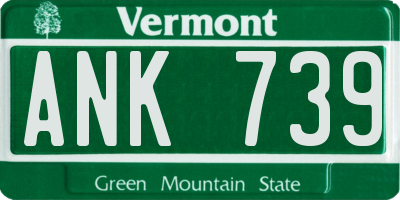 VT license plate ANK739