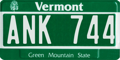 VT license plate ANK744