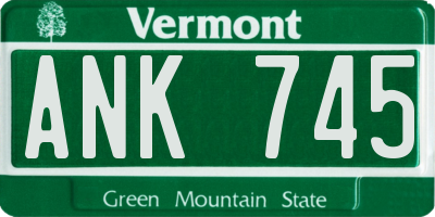 VT license plate ANK745