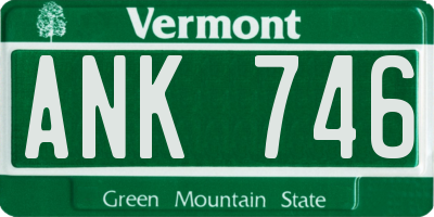 VT license plate ANK746