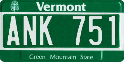 VT license plate ANK751