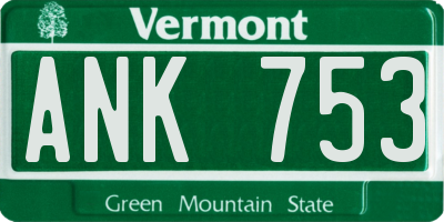 VT license plate ANK753