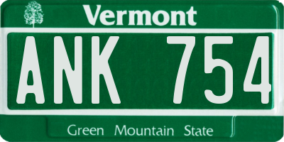 VT license plate ANK754