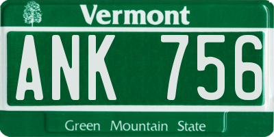 VT license plate ANK756