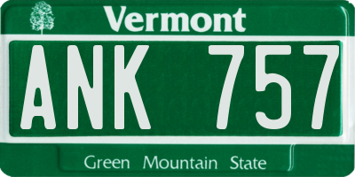 VT license plate ANK757