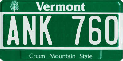VT license plate ANK760