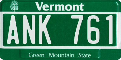 VT license plate ANK761