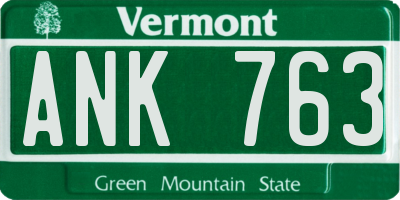 VT license plate ANK763