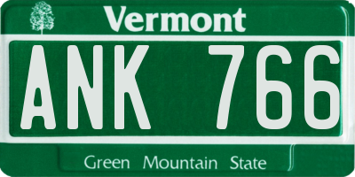 VT license plate ANK766