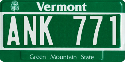 VT license plate ANK771