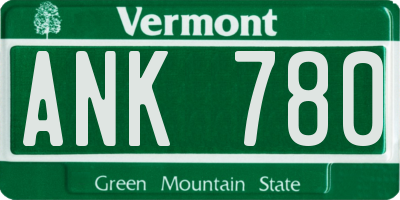 VT license plate ANK780
