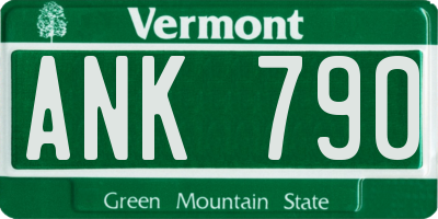 VT license plate ANK790