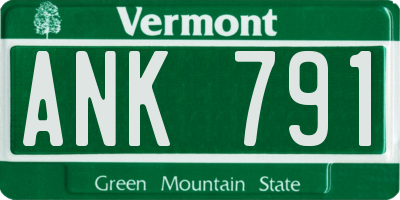 VT license plate ANK791