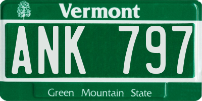 VT license plate ANK797