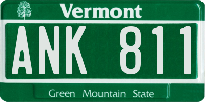 VT license plate ANK811