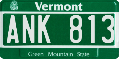 VT license plate ANK813
