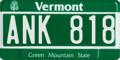 VT license plate ANK818