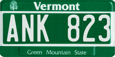 VT license plate ANK823