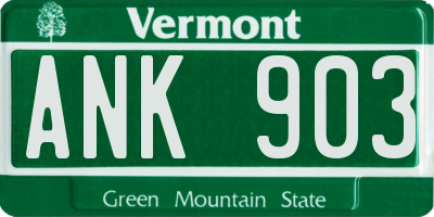 VT license plate ANK903