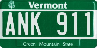 VT license plate ANK911