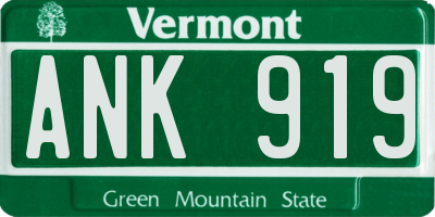 VT license plate ANK919