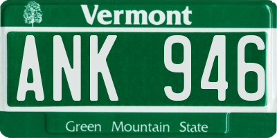 VT license plate ANK946