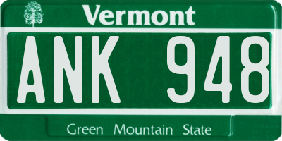 VT license plate ANK948