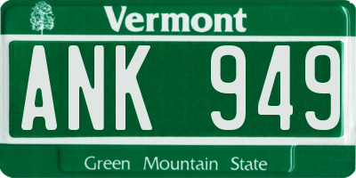 VT license plate ANK949