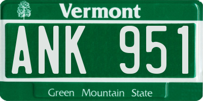 VT license plate ANK951