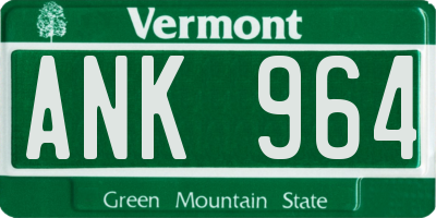 VT license plate ANK964