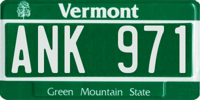 VT license plate ANK971