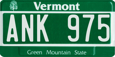VT license plate ANK975