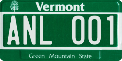 VT license plate ANL001