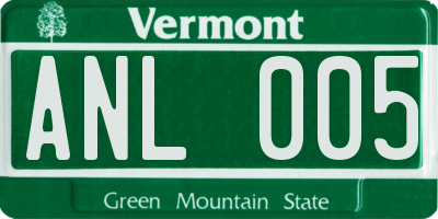 VT license plate ANL005