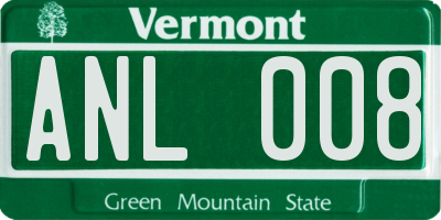 VT license plate ANL008