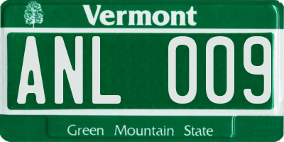 VT license plate ANL009