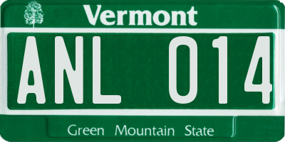 VT license plate ANL014