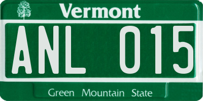VT license plate ANL015