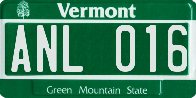 VT license plate ANL016