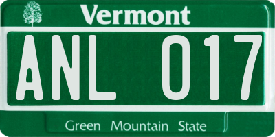 VT license plate ANL017