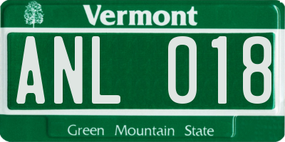 VT license plate ANL018