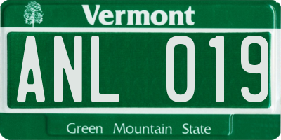 VT license plate ANL019