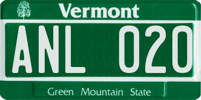 VT license plate ANL020