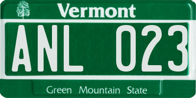 VT license plate ANL023