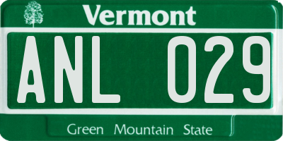 VT license plate ANL029