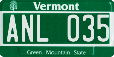 VT license plate ANL035
