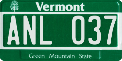 VT license plate ANL037
