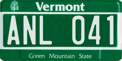 VT license plate ANL041