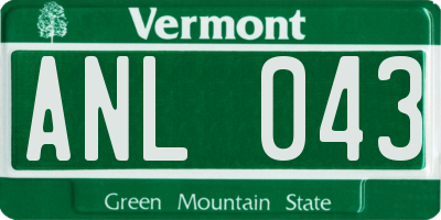 VT license plate ANL043