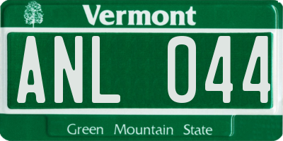 VT license plate ANL044